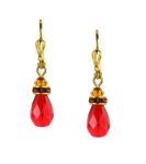 Swarovski Red Austrian Crystal Drop Earrings