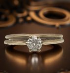 10k .35ct Diamond Engagement Ring and Band | Vintage Style Yellow Gold Wedding Set