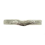 Antique Style 3mm Wide Scroll Pattern Curved Wedding Band