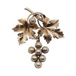Vintage 12k Gold Filled Walter Lampl Grape Cluster Brooch
