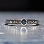 Orange Blossom Sapphire Ring | Sterling Silver | Stacking Ring