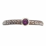 Orange Blossom Rhodolite Garnet Ring | Sterling Silver | Stacking Ring
