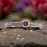 Orange Blossom Rhodolite Garnet Ring | Sterling Silver | Stacking Ring