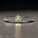 Orange Blossom Designed Peridot Ring | Sterling Silver | Stacking Ring