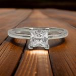 Sterling Silver 1.25ct Princess Cut CZ Scroll Design Ring | Solitaire Ring