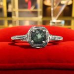 Art Deco Style .50ct Green Tourmaline Filigree Ring in Sterling Silver