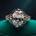 Antique Style Filigree Oval CZ Ring |Art Deco Design 2.55ct Cubic Zirconia | Sterling Silver