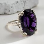 Antique Style Filigree 11ct Amethyst Ring in Sterling Silver