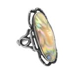 Art Nouveau Blister Pearl Ring | Sterling Silver Filigree