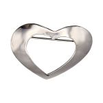 Vintage Sterling Silver Open Heart Brooch