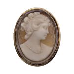 1940s 900 Silver Italian Shell Cameo Brooch | Vintage Cameo Pin