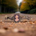 Victorian Aesthetic Hardstone Cameo Brooch | Eastlake Style Leaf Bar Pin