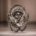 Art Nouveau Gibson Girl Brooch | Antique Silver Repousse Festoon Pin