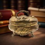 Art Nouveau Trinket Box | N.B. Rogers SP Co #812 | Jewelry Casket Spelter Rose Floral