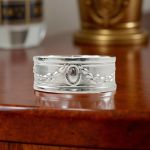 Victorian Style 6.7mm Garland Swag Pattern Band | Stacking Band | Sterling Silver