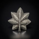 WWII US Army Lt. Colonel's Sterling Oak Leaf Cluster Pin | Officer Rank Uniform Insignia Badge