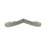 14k White Gold .13 ctw Diamond Pave' Contoured Wedding Band | 'V' Shaped Arched Diamond Band