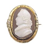 Georgian John Milton Cameo Pin | Giovanni Dies | Shell Cameo Brooch, circa 1830