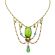 Victorian Style Green Satin Glass and Crystal Festoon Necklace