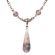 Antique Style Frosted Glass and Crystal Lavaliere Necklace
