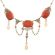 Victorian Style Floral Pressed Red Glass Festoon Necklace
