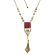 Victorian Style Ruby Red Pressed Glass Cameo Lavaliere Necklace