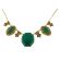 Art Deco Style Green Onyx Colored Czech Glass Necklace