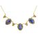 Art Deco Style Lapis Lazuli Colored Czech Glass Link Necklace