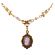 Antique Style Cameo and Faux Pearl Lavaliere Necklace