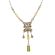 Art Nouveau Style Peridot and Pink Crystal Drop Necklace