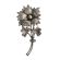 Antique Silver Star Rosette Flower Brooch | Lucky Shamrock Flower Pin in Sterling