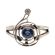 Antique G Clef Ring w/ Sapphire & Diamond | Silver, 14k Rose Gold & Platinum