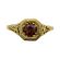 18k Antique Style Filigree Garnet & Rose Cut Diamond Ring | Yellow Gold