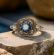 14k Art Deco Style Filigree Aquamarine & Diamond Ring | Yellow Gold