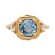 14k Art Deco Style Filigree Aquamarine & Diamond Ring | Yellow Gold