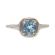 18k White Gold Art Deco Style Filigree .60ct Blue Topaz Ring | Antique Style