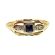 14k Art Deco Filigree Syn French Cut Sapphire & Diamond Engagement Ring