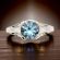 14k Filigree 1.65ct Blue Topaz Peacock Ring | Antique Style | White Gold