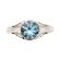 14k Filigree 1.65ct Blue Topaz Peacock Ring | Antique Style | White Gold