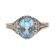 14k White Gold Antique Style Filigree 1.60ct Blue Topaz Ring