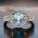 14k White Gold Antique Style Filigree 1.60ct Blue Topaz Ring