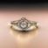 14k .29ct European Cut Diamond Filigree Engagement Ring | Antique Style | White Gold