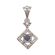 14k Art Deco Style Sapphire & Diamond Pendant | White Gold