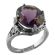 14k Art Deco Style Filigree 4.40ct Amethyst Ring | White Gold Antique Style Filigree