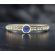 Antique Style Orange Blossom Patterned Ring with Lapis Lazuli | Stacking Ring in Sterling Silver