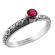 Antique Style Floral Lab Created Ruby Stacking Ring | Forget Me Not Flower Ring | Sterling Silver