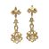 14k Antique Style .20cttw Diamond Scroll Drop Earrings | Buttercup Setting