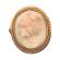 14k Victorian Angel Skin Pink Cameo Brooch of Bacchantes Maiden | Antique Cameo Pin