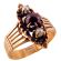 Victorian Bohemian Garnet & Seed Pearl Ring  | Antique 14k Rose Gold