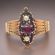 Victorian Bohemian Garnet & Seed Pearl Ring  | Antique 14k Rose Gold